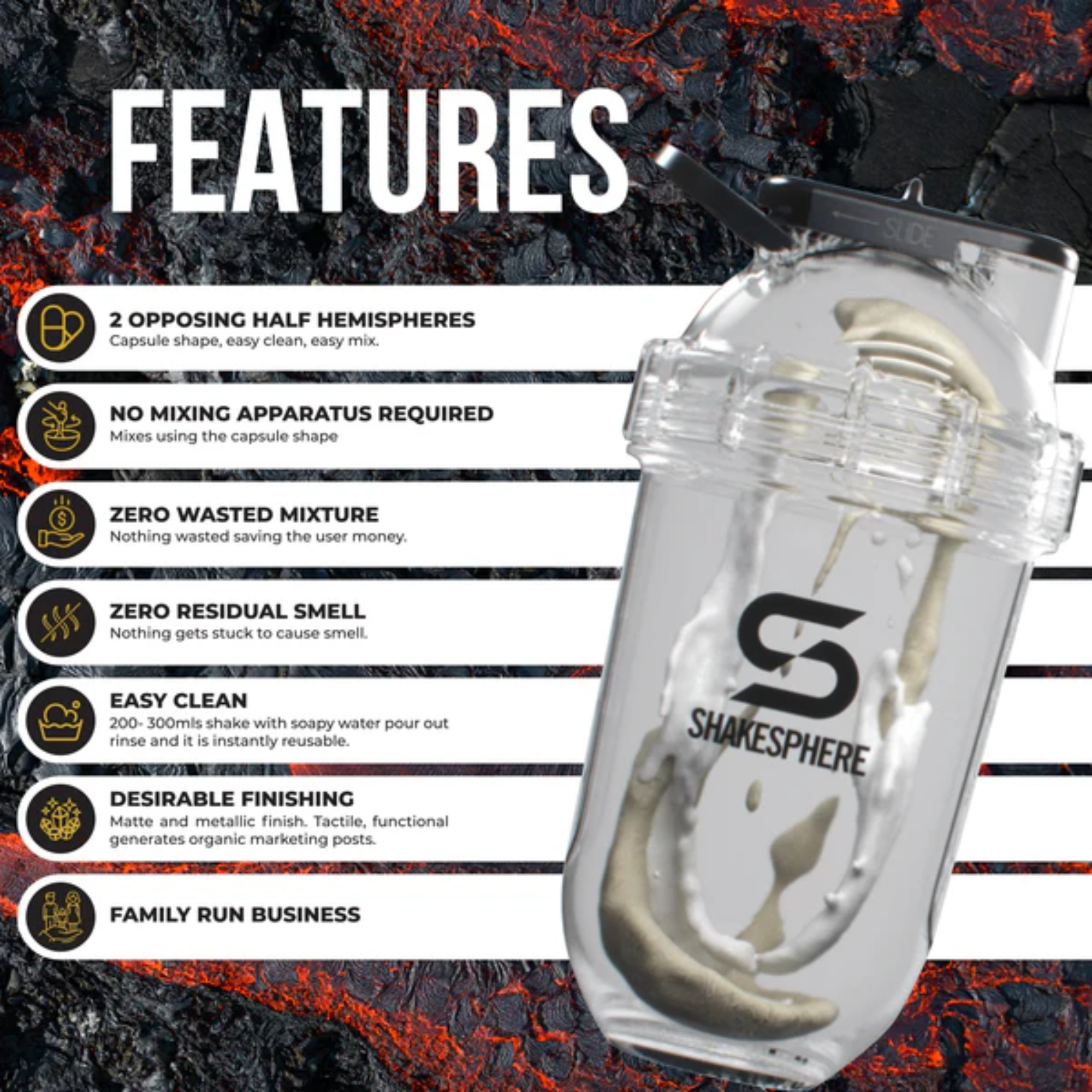 ShakeSphere Tumbler View - Matte Grey