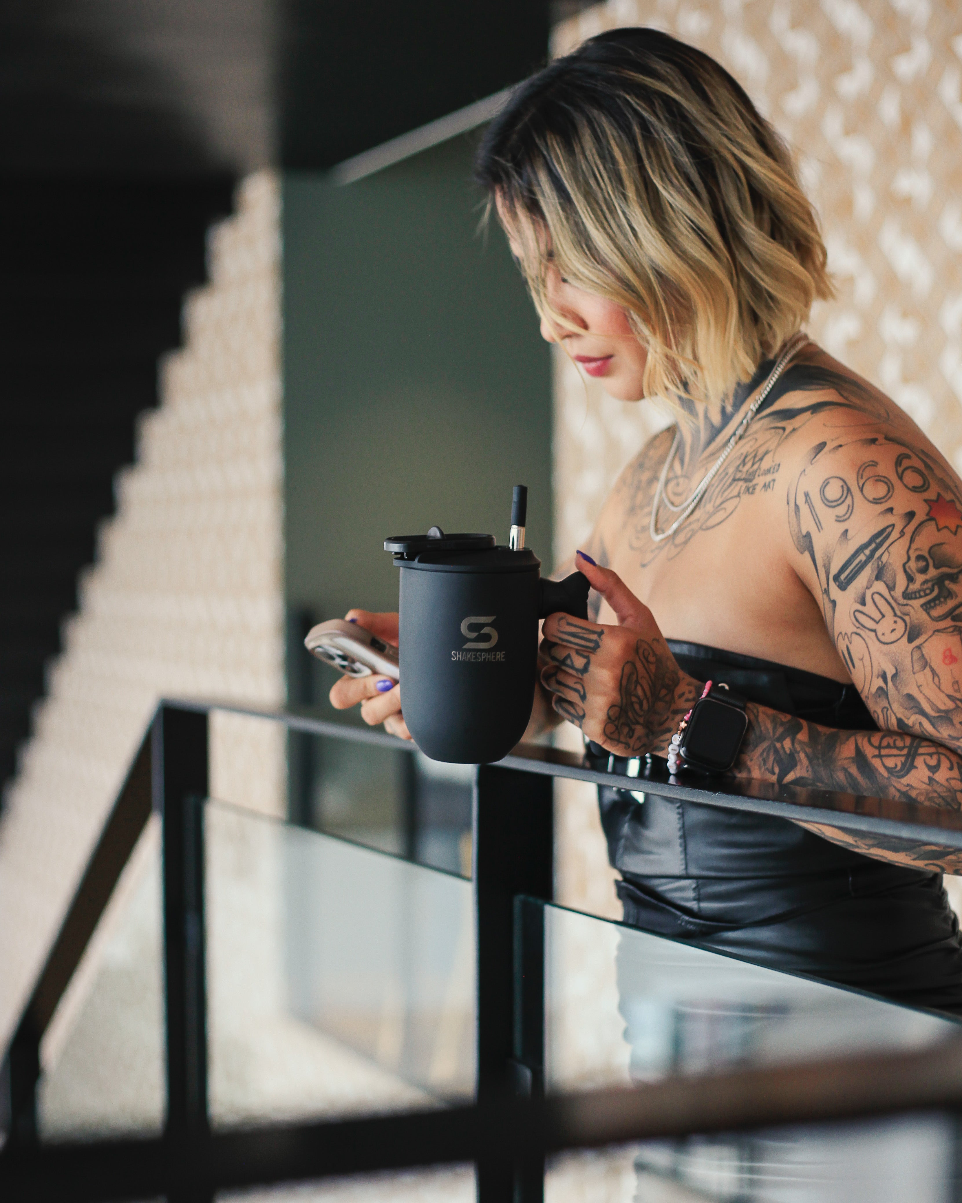 ShakeSphere Thermal Coffee Cup Steel Matte Black