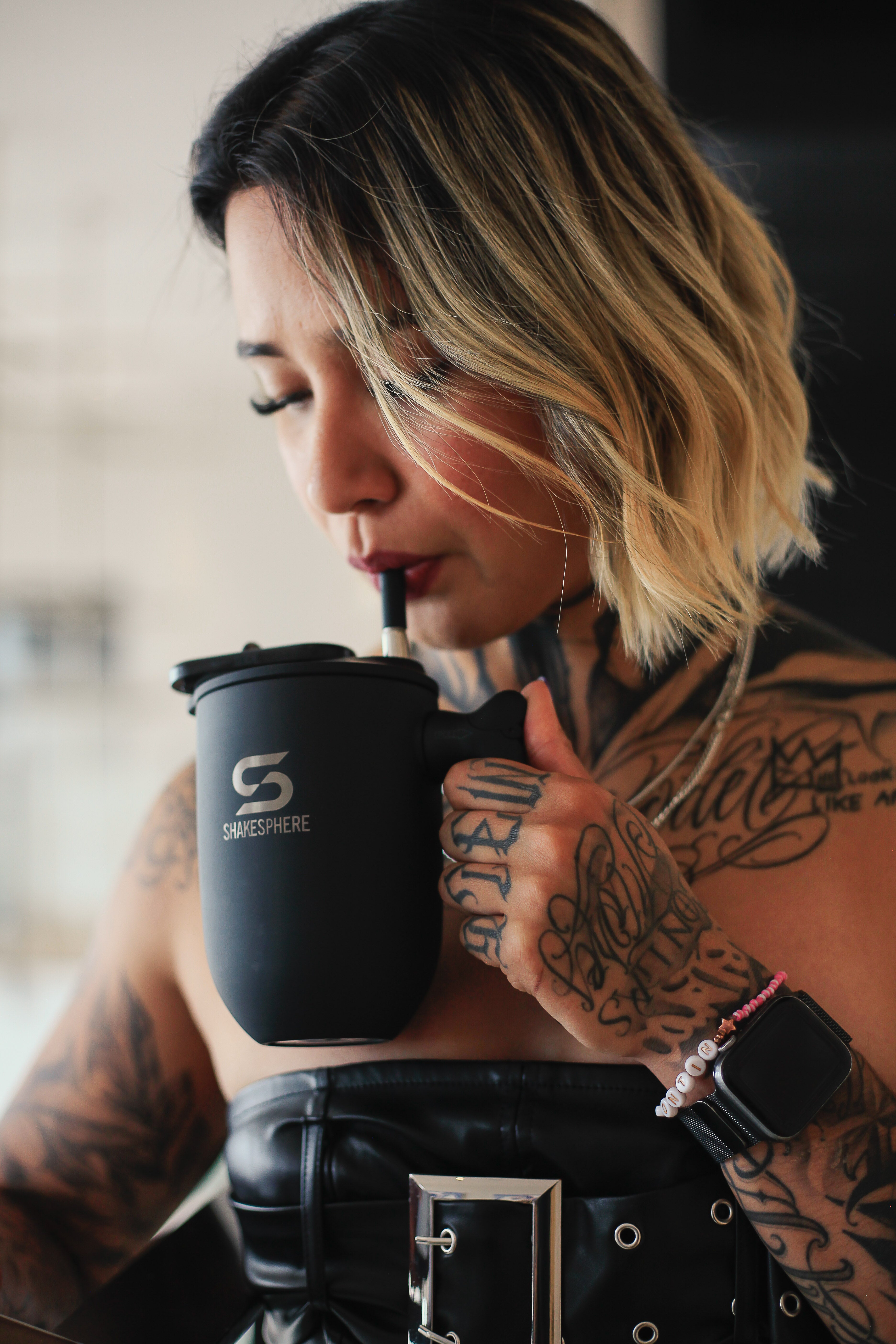 ShakeSphere Thermal Coffee Cup Steel Matte Black