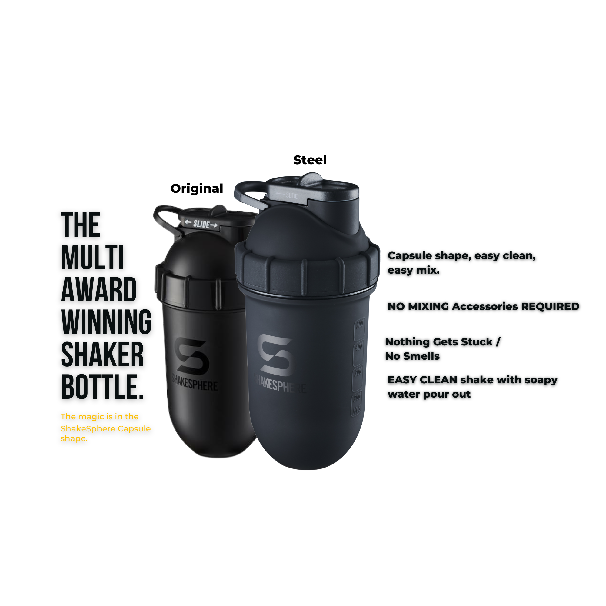 Double Wall Steel Matte Black + Original Matte Black Shaker BUNDLE
