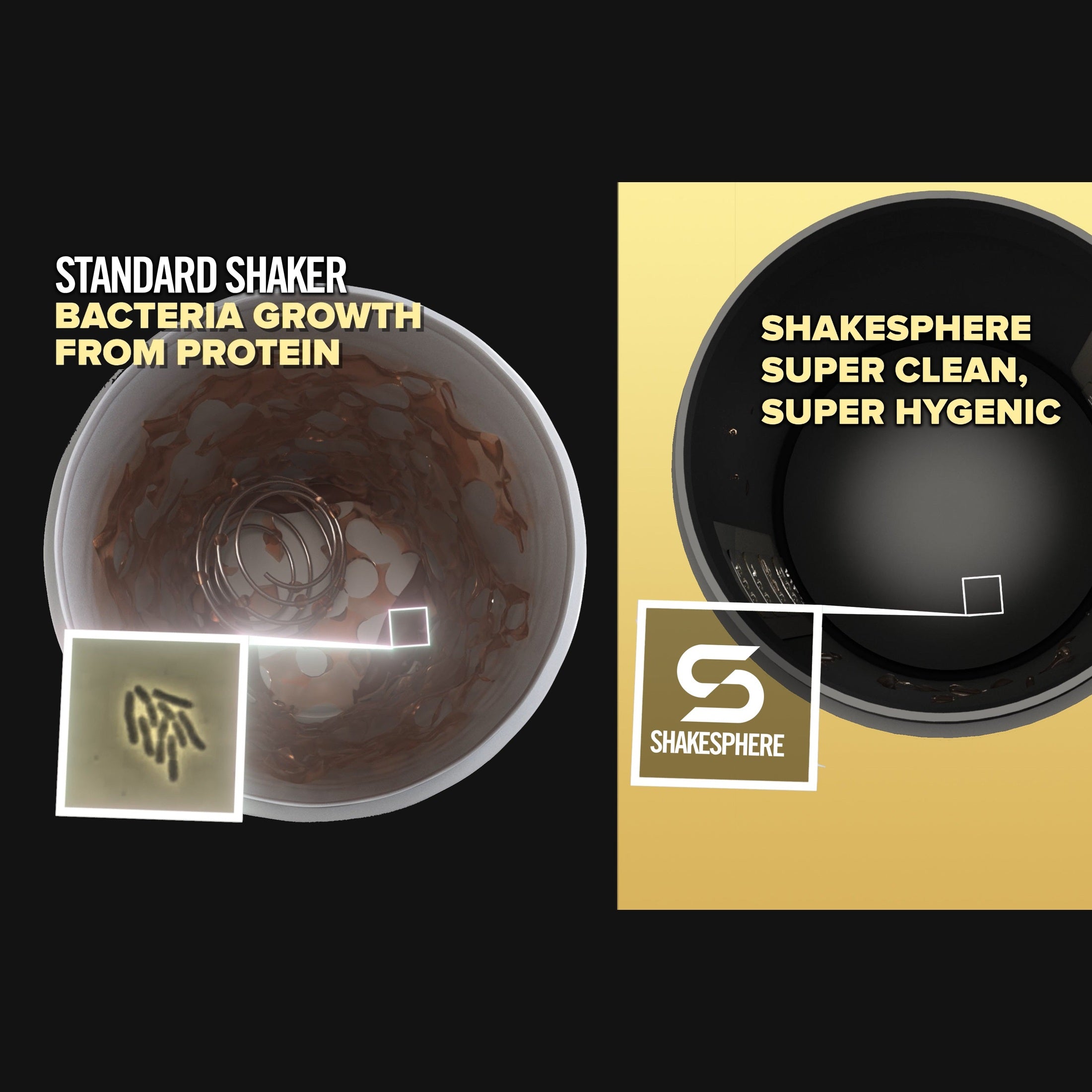 700mls ShakeSphere Tumbler View Rose Gold/Black Logo/Black Window