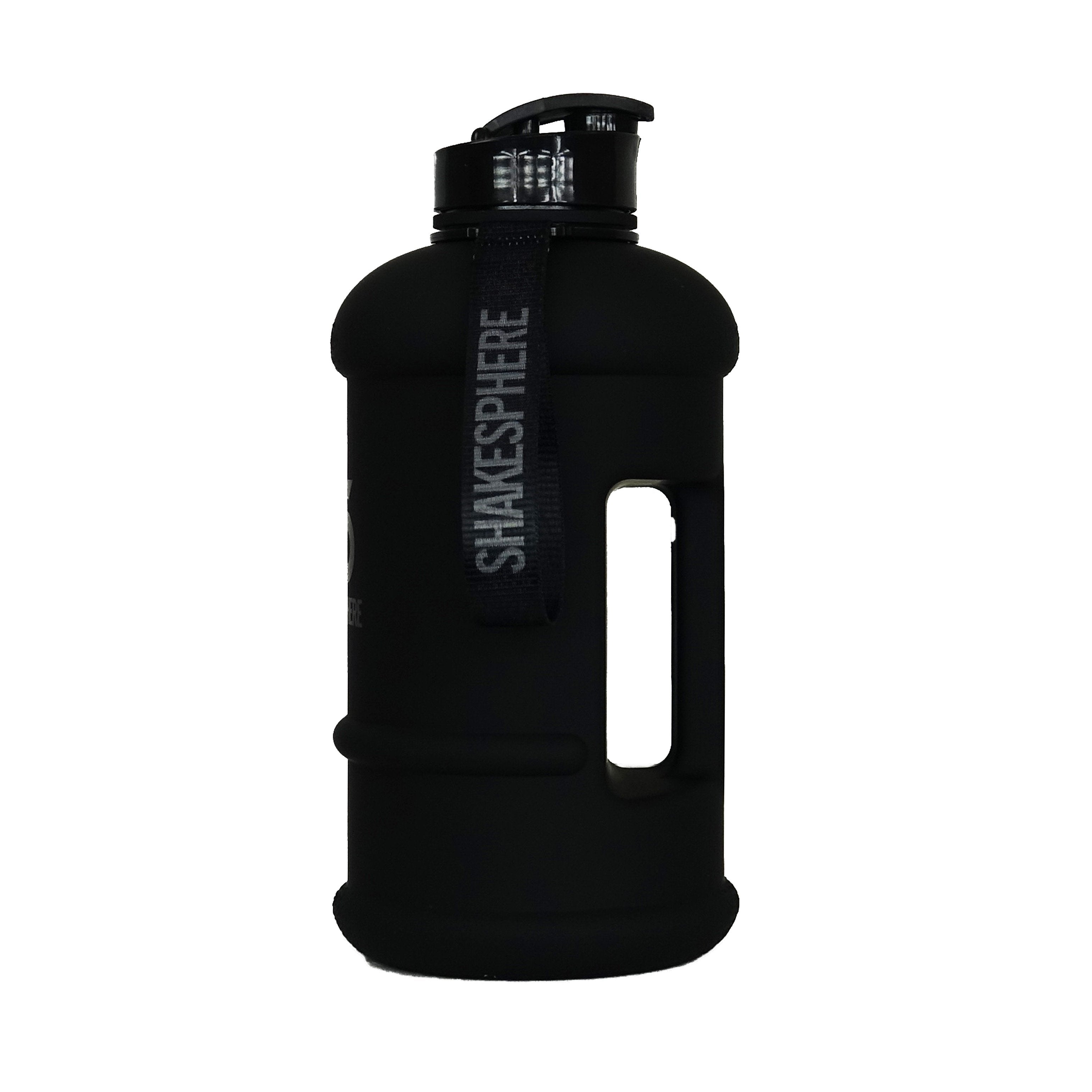 1.3L ShakeSphere Hydration Jug Matte Black/Black Logo - ShakeSphere AUS