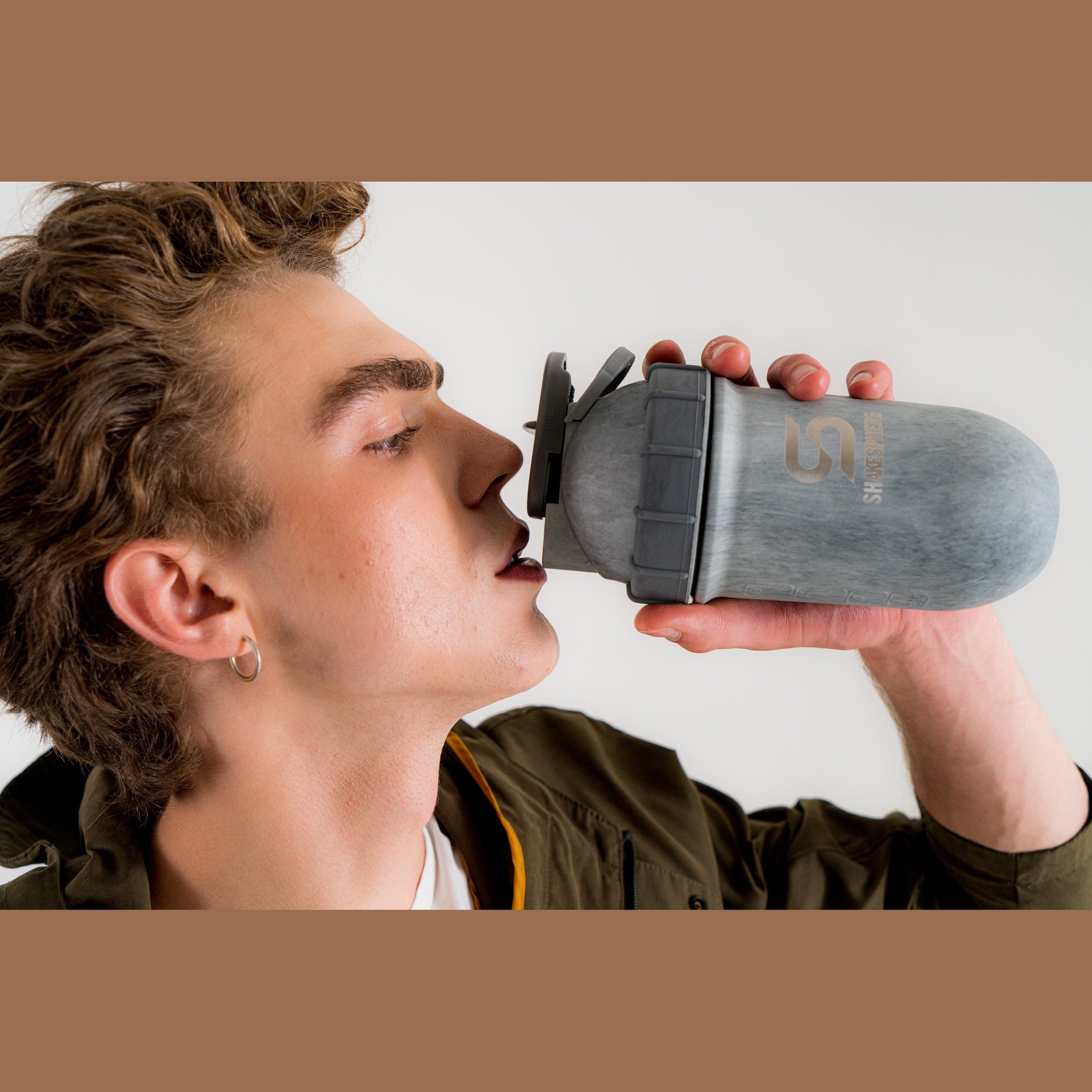 700mls ShakeSphere Tumbler Double Wall Steel Concrete