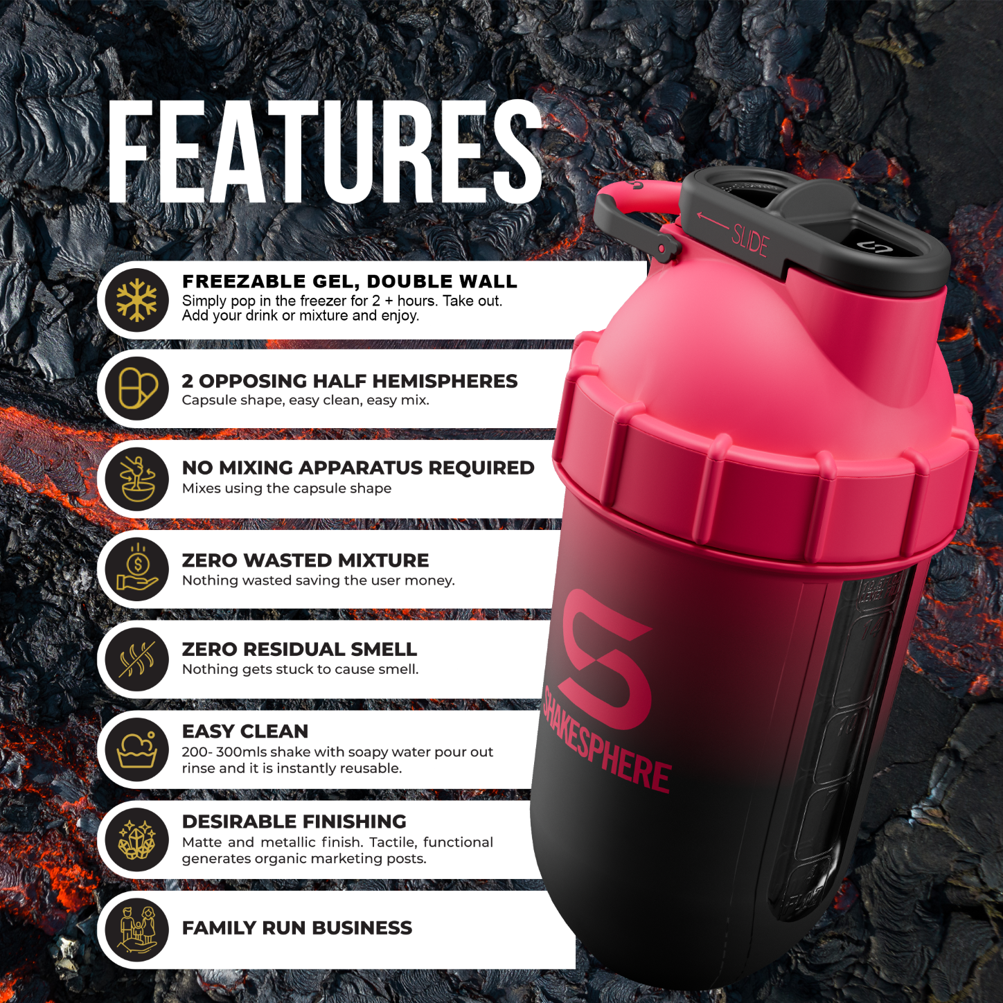 ShakeSphere Tumbler View - Ombre Pink