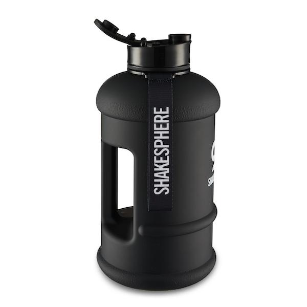 2.2L ShakeSphere Hydration Jug Matte Black/White Logo - ShakeSphere AUS