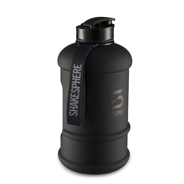 1.3L ShakeSphere Hydration Jug Matte Black/Black Logo - ShakeSphere AUS