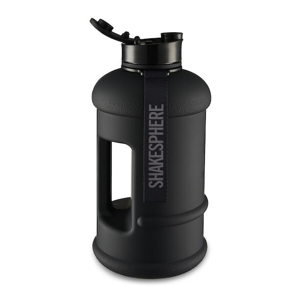 1.3L ShakeSphere Hydration Jug Matte Black/Black Logo - ShakeSphere AUS