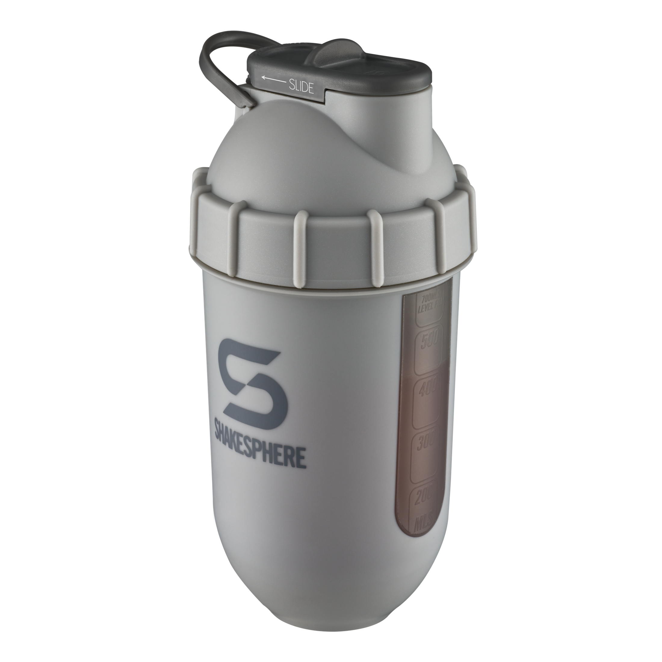 700mls ShakeSphere Tumbler View Matte Grey/Grey Logo/Black Window