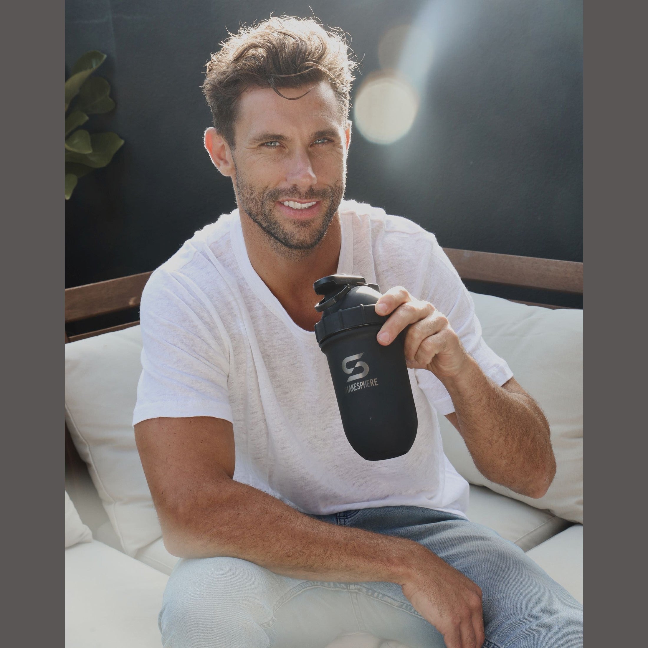 700mls ShakeSphere Tumbler Double Wall Steel Matte Black