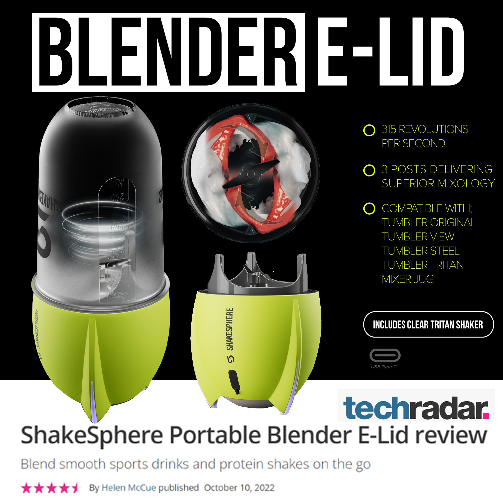 Portable Blender V2 - Fluorescent Yellow