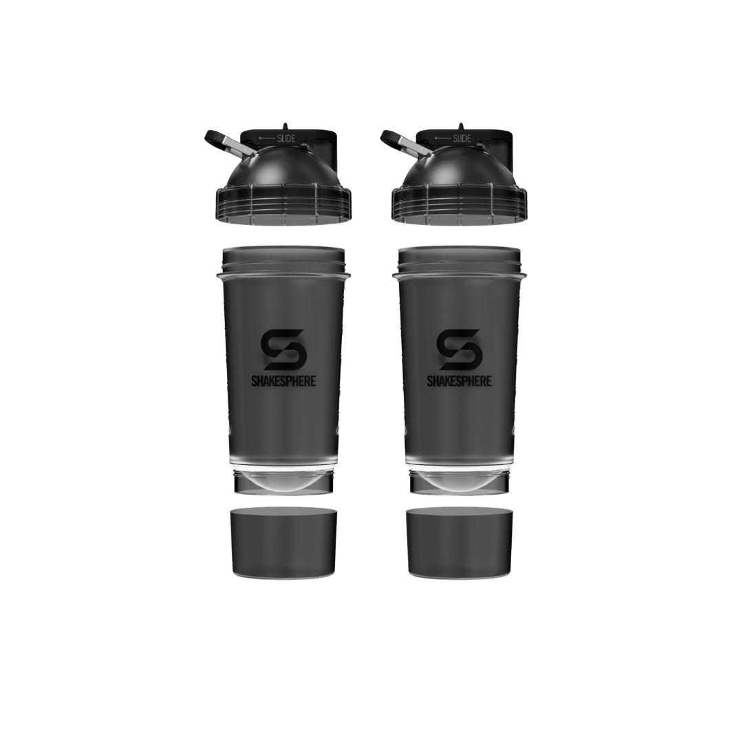 2 X MAX 825ml Shaker + Storage Matte Black (Bundle)