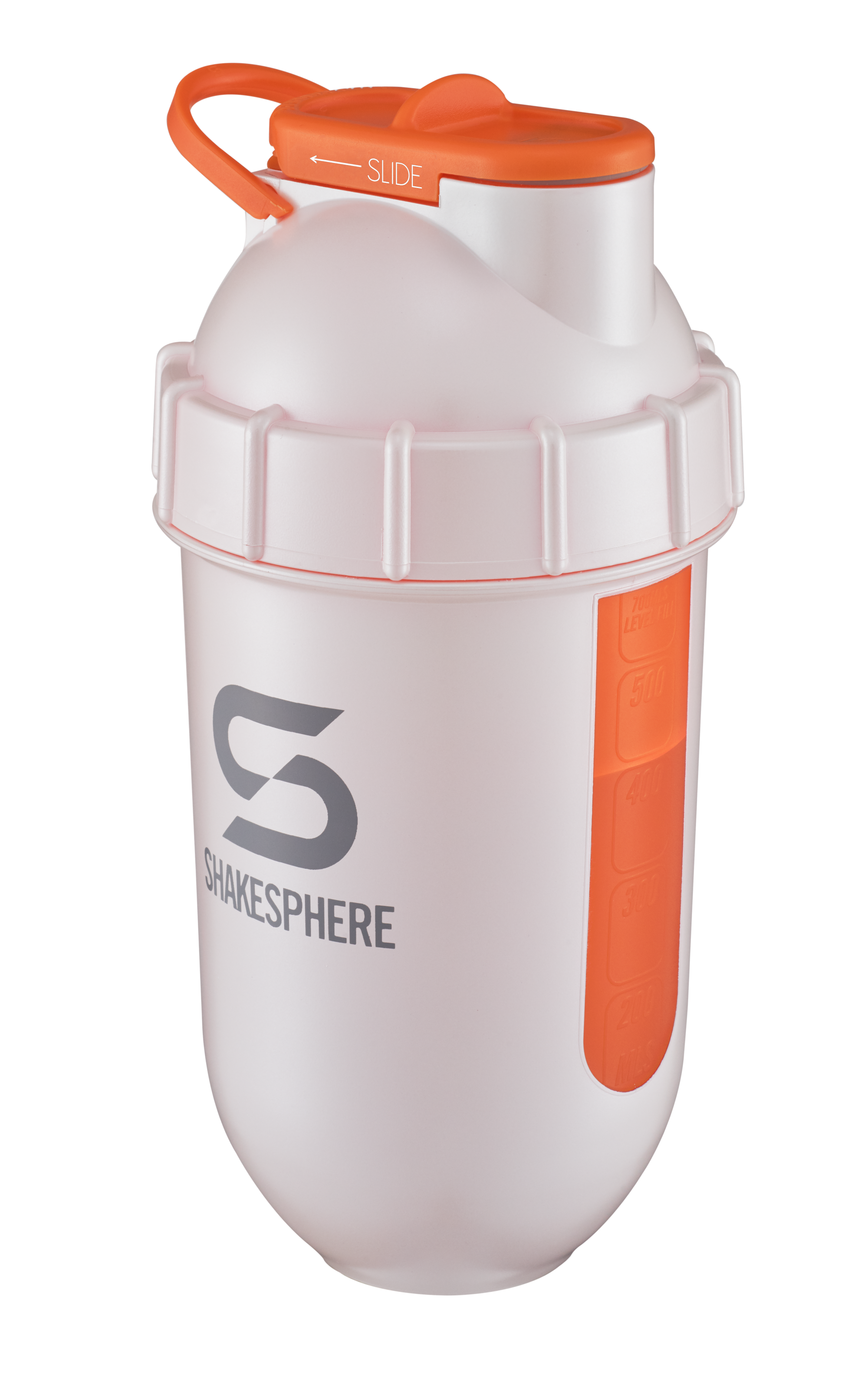 700mls ShakeSphere Tumbler View Pearl White/Orange Window