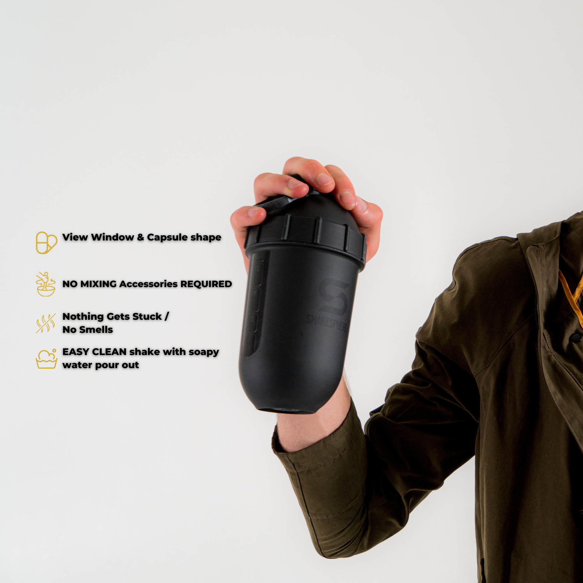 ShakeSphere Tumbler View - Matte Black