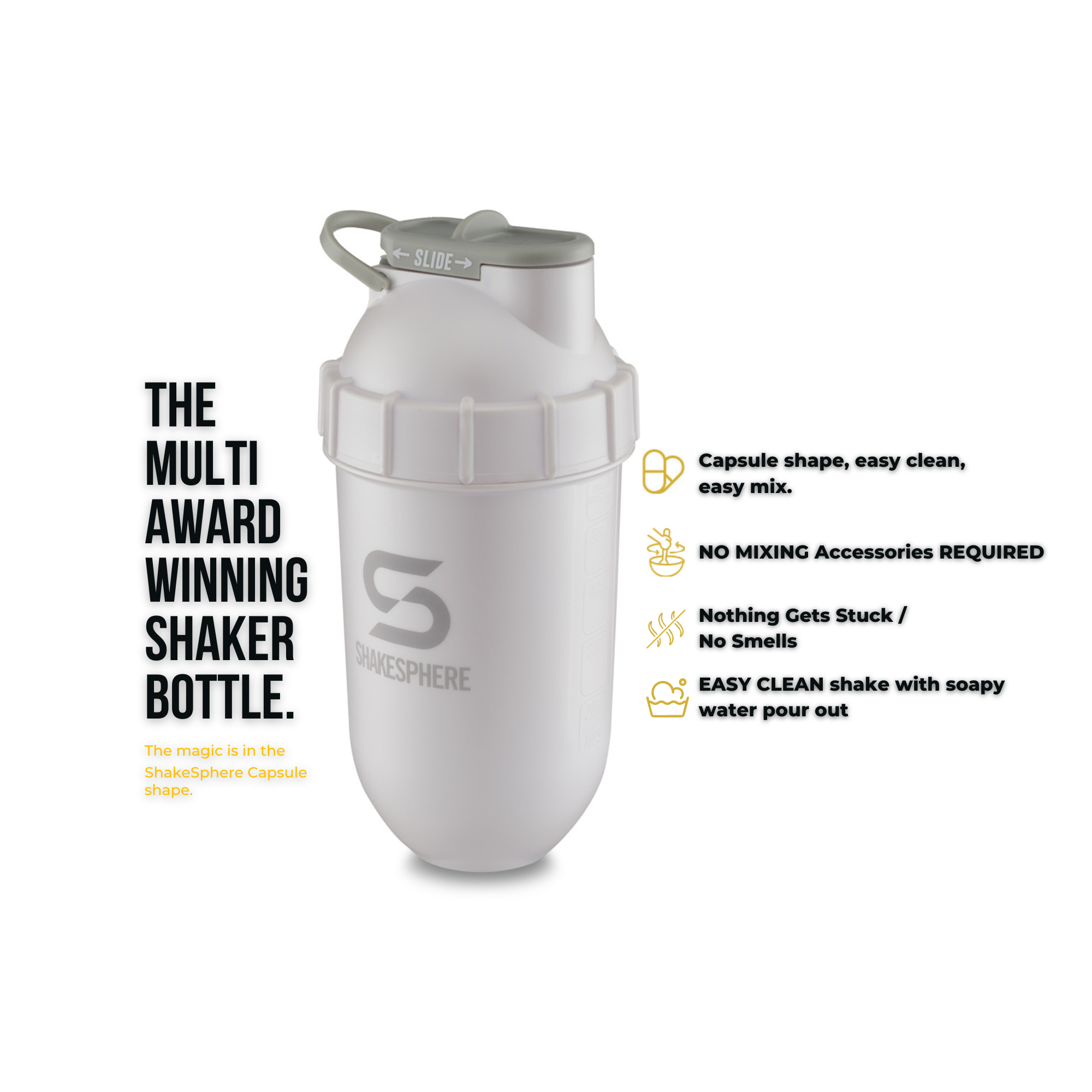 ShakeSphere Tumbler Original - Pearl White/Grey