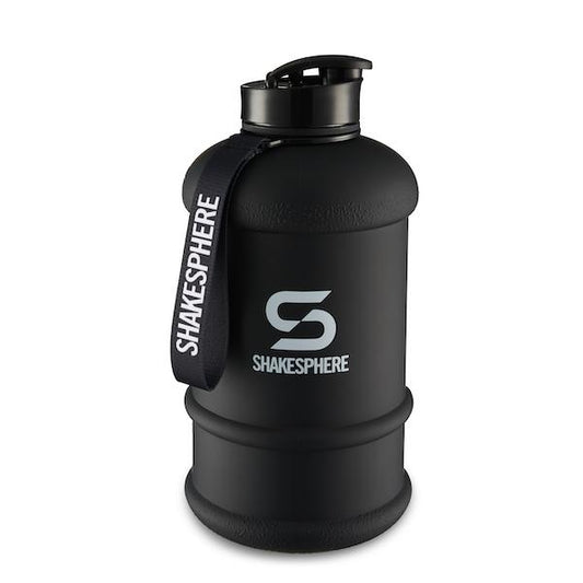 1.3L ShakeSphere Hydration Jug Matte Black/White Logo - ShakeSphere AUS