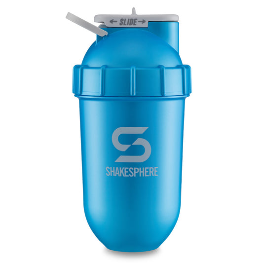 700mls ShakeSphere Tumbler Original Metallic Cyan/White Logo