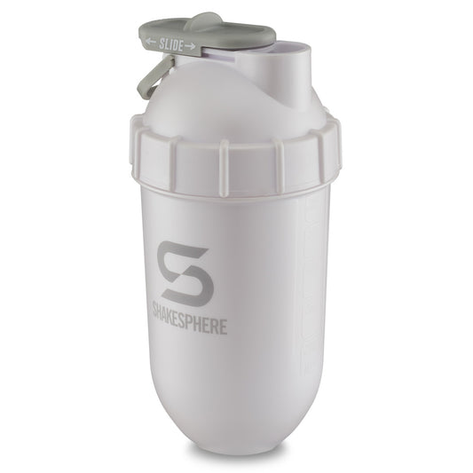 Pre Order - 700mls ShakeSphere Tumbler Original Pearl White/Grey Logo