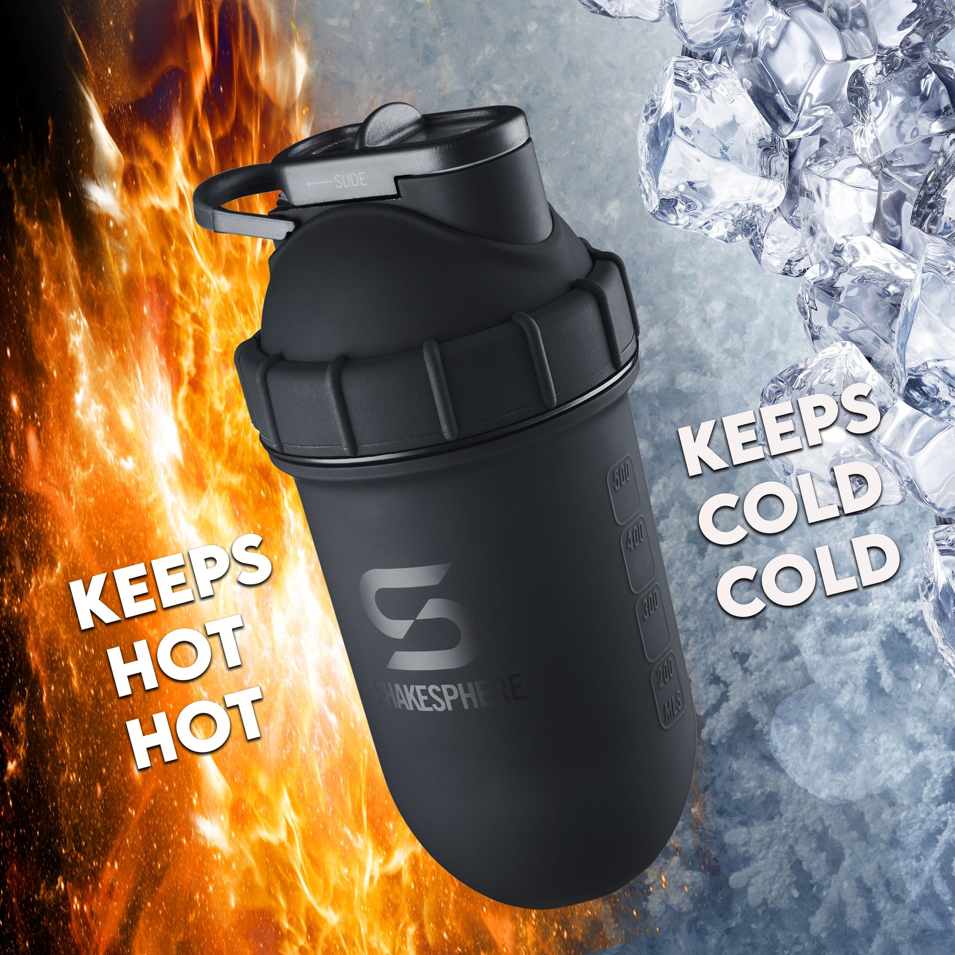 PRE ORDER - 700mls ShakeSphere Tumbler Double Wall Steel Matte Black
