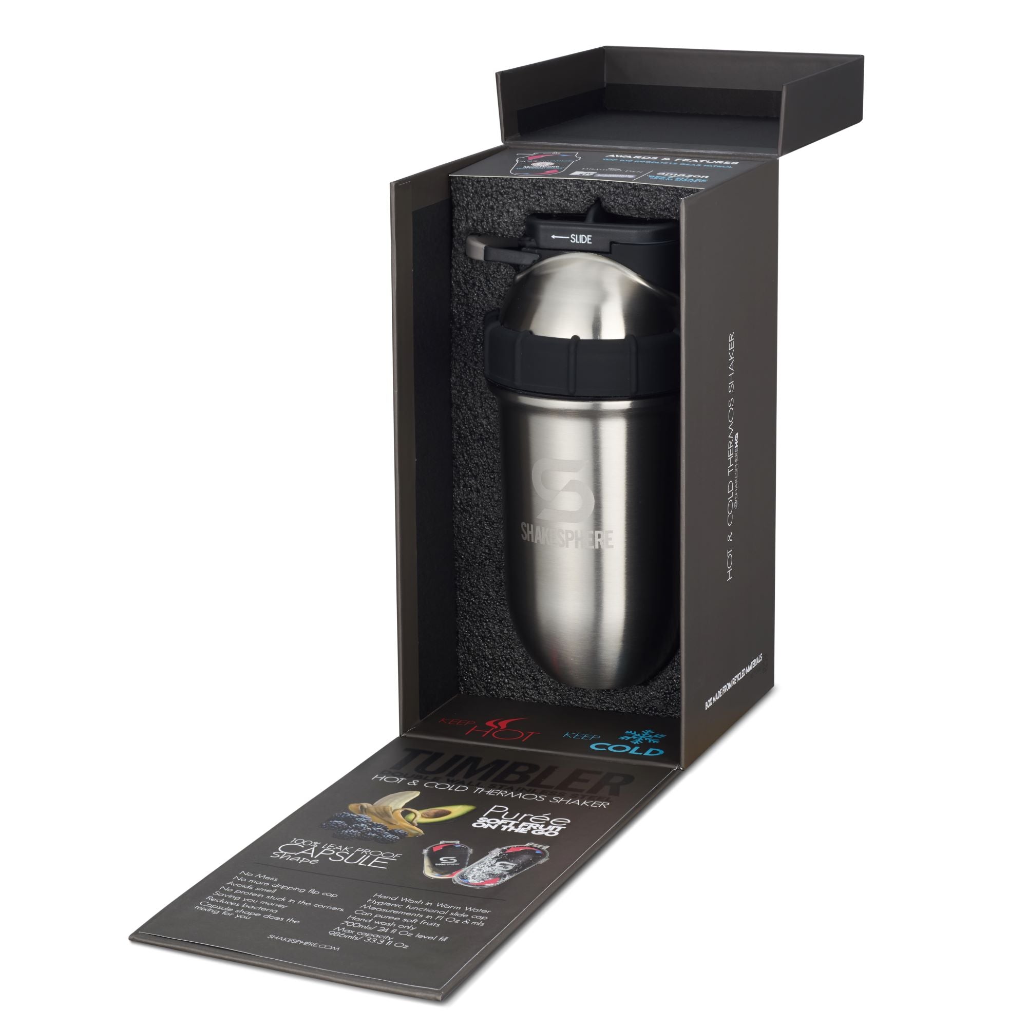 Pre order - 700mls ShakeSphere Tumbler Double Wall Steel Original